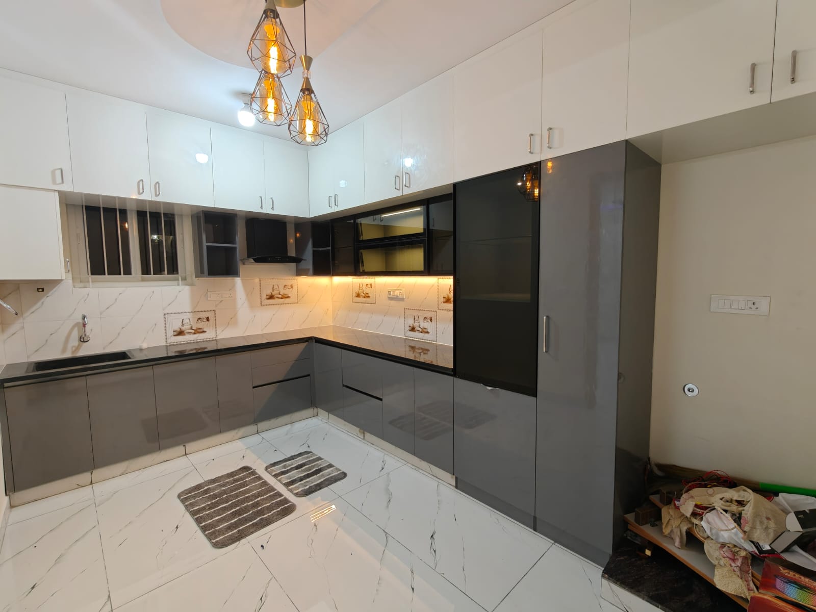 Modern kitchen and dining area